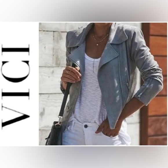 Vici Jackets & Blazers - Vici Cropped Suede Moto Jacket